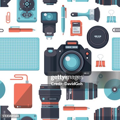 Photography Flat Design Pattern Photography Flat Design Pattern