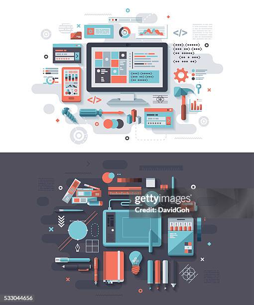 programming & graphic design concept - graphic design stock illustrations