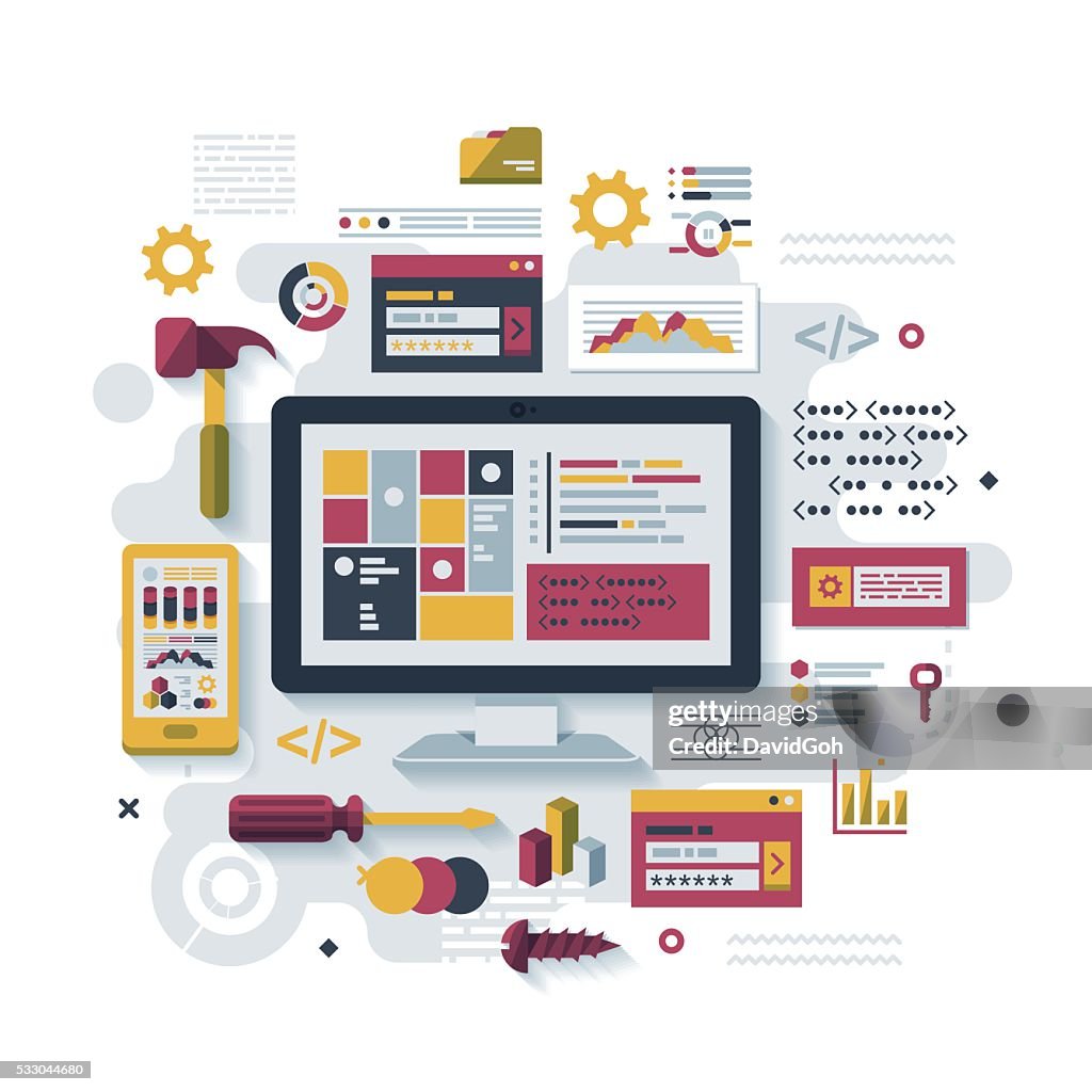 Programming Flat Design Concept High-Res Vector Graphic - Getty Images