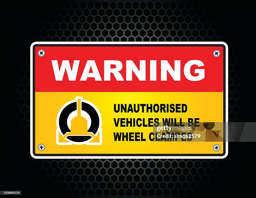 Wheel Clamp Warning Sign Set