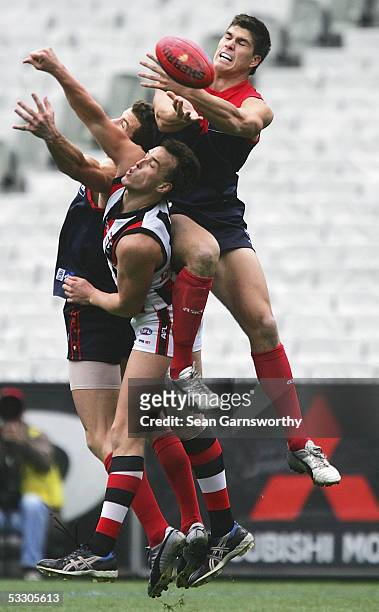 Paul Johnson for Melbourne in action during the AFL Round 18 match between the Melbourne Demons and St Kilda Saints at the Melbourne Cricket Ground...