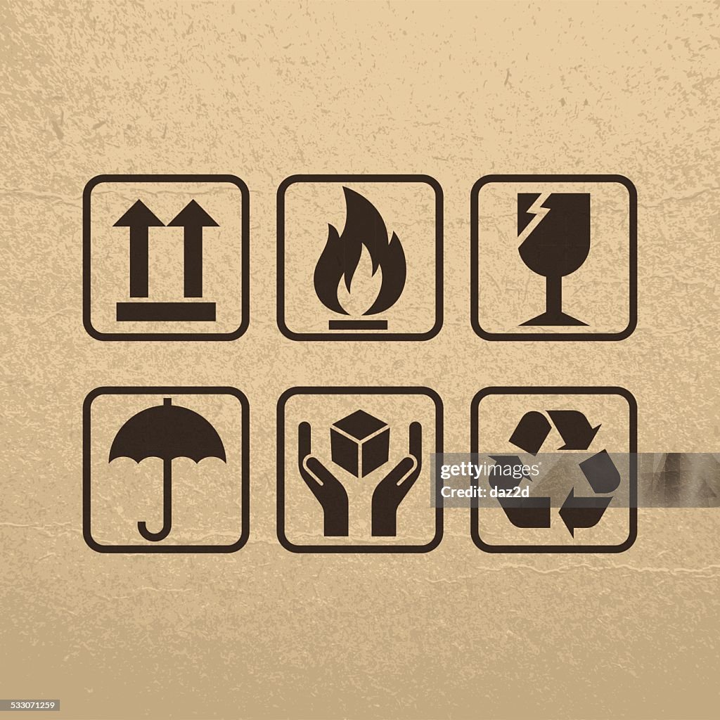 Fragile Symbols On Brown Paper Texture