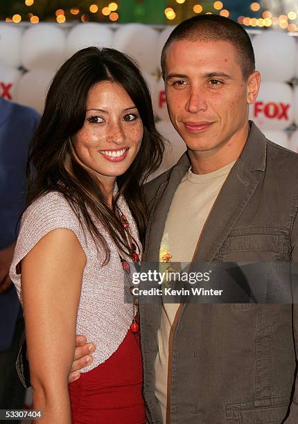 Actors Jamie Lee and husband Erik Palladino arrives at Fox All-Star Television Critics Association party at Santa Monica Pier on July 29, 2005 in...