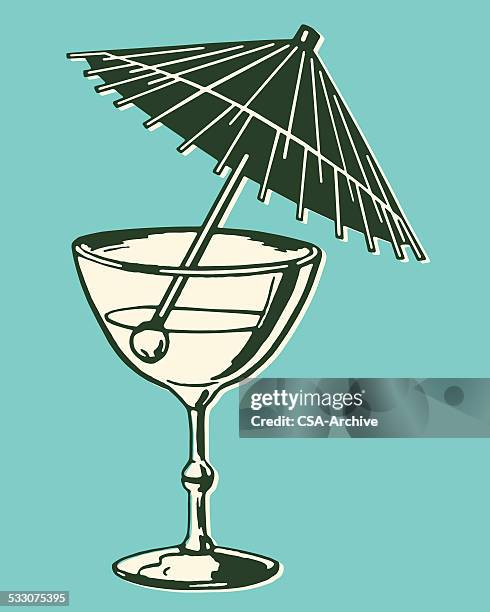 umbrella in drink - vodka stock illustrations