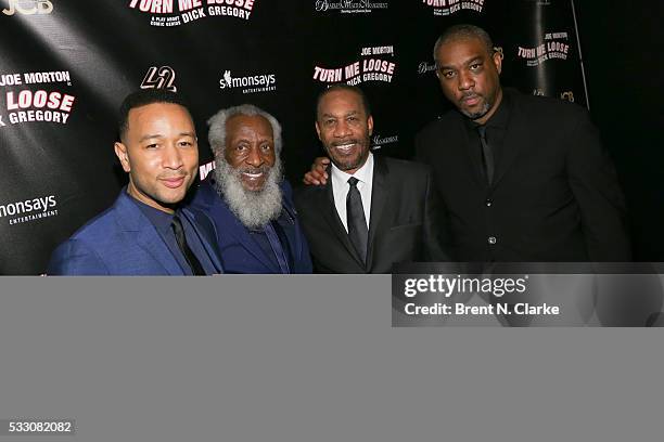 Producer/musician John Legend, comedian/civil rights activist Dick Gregory, actor Joe Morton and producer Mike Jackson attend the after party...