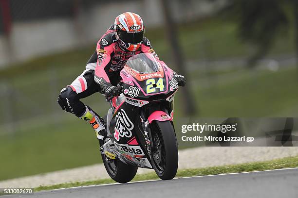 Simone Corsi of Italy and Speed Up Racing heads down a straight during the MotoGp of Italy - Free Practice at Mugello Circuit on May 20, 2016 in...