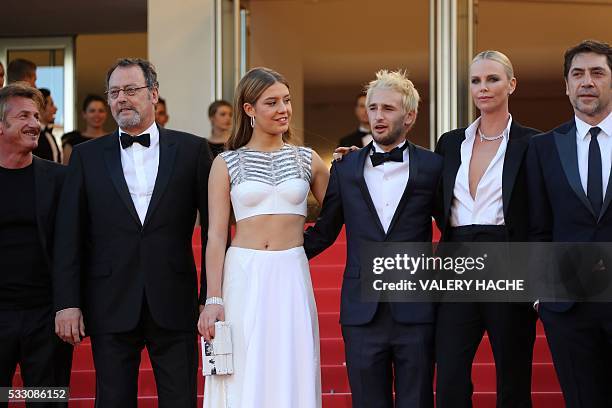 Actor and director Sean Penn, French actor Jean Reno, French actress Adele Exarchopoulos, Sean Penn's son Hopper Jack Penn, South African-US actress...
