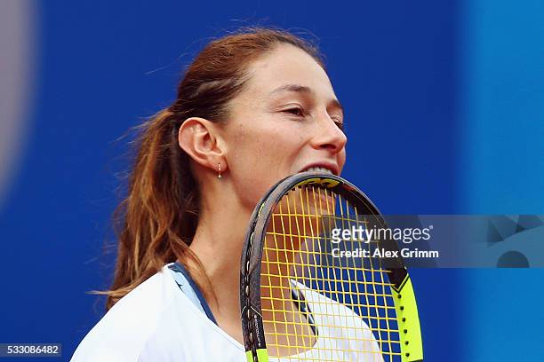 Mariana Duque-Marino of Colombia reacts during her match against Varvara Lepchenko of USA during day seven of the Nuernberger Versicherungscup 2016...