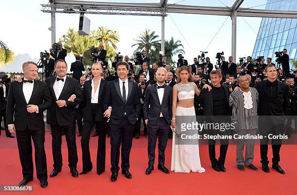 Actor Jared Harris, actor Jean Reno, actress Charlize Theron, actor Javier Bardem, actor Hopper Penn, actress Adele Exarchopoulos, director Sean...