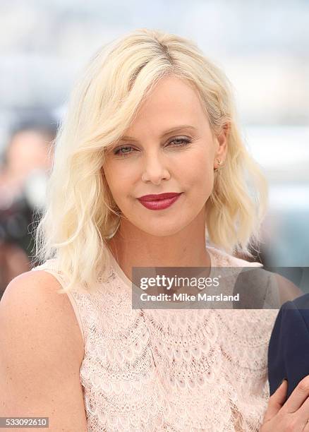 Charlize Theron attends the "The Last Face" Photocall at the annual 69th Cannes Film Festival at Palais des Festivals on May 20, 2016 in Cannes,...