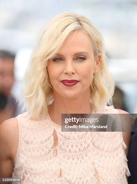 Charlize Theron attends the "The Last Face" Photocall at the annual 69th Cannes Film Festival at Palais des Festivals on May 20, 2016 in Cannes,...