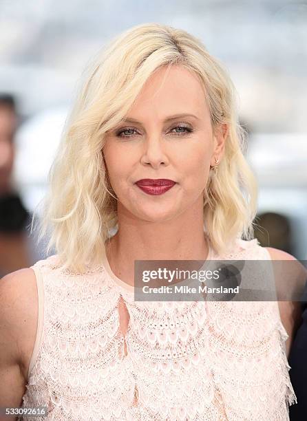 Charlize Theron attends the "The Last Face" Photocall at the annual 69th Cannes Film Festival at Palais des Festivals on May 20, 2016 in Cannes,...