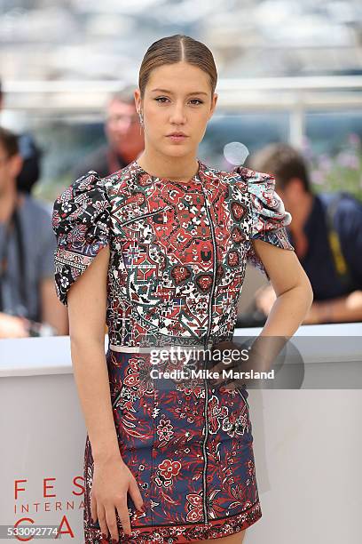 Adele Exarchopoulos attends the "The Last Face" Photocall at the annual 69th Cannes Film Festival at Palais des Festivals on May 20, 2016 in Cannes,...