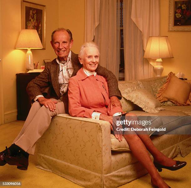 Deborah Feingold/Corbis via Getty Images) Hume Cronyn at Home with Wife Jessica Tandy