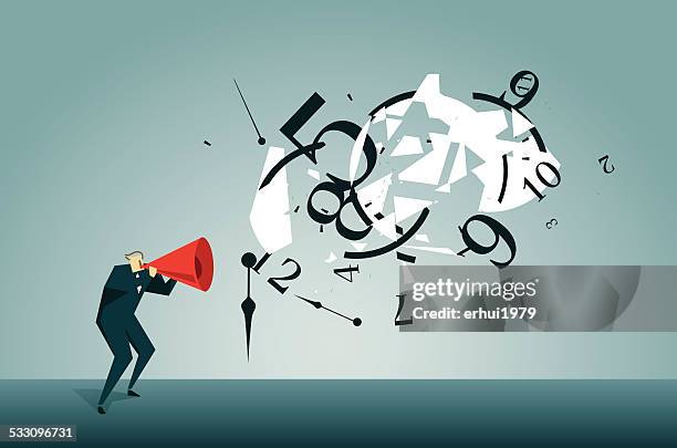 shouting - strike protest action stock illustrations