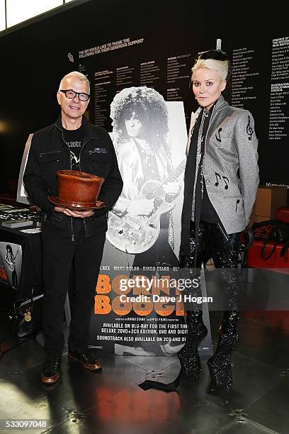 Tony Visconti and Daphne Guinness attend a special screening of the motion picture "Born to Boogie" to celebrate the films release on blu-ray at BFI...