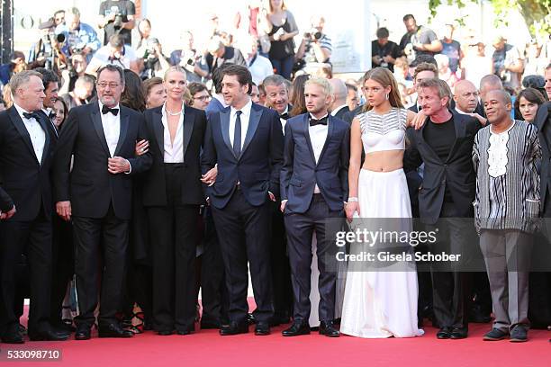 Actor Jean Reno, actress Charlize Theron, actor Javier Bardem, Hopper Jack Penn, actress Adele Exarchopoulos, director Sean Penn and actor Zubin...