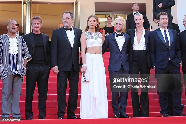 Actor Zubin Cooper, director Sean Penn, actor Jean Reno, actress Adele Exarchopoulos, actor Hopper Penn, actress Charlize Theron and actor Javier...