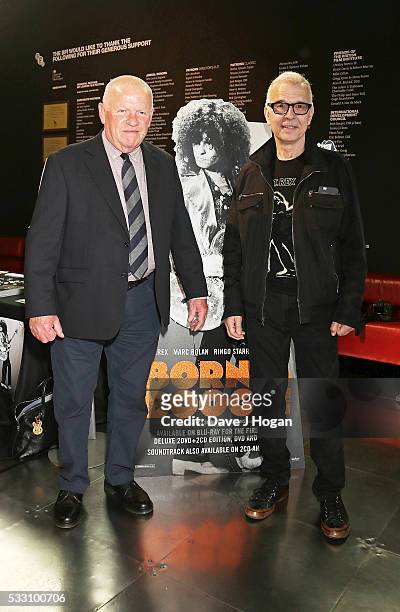 Harry Feld and Tony Visconti attend a special screening of the motion picture "Born to Boogie" to celebrate the films release on blu-ray at BFI...
