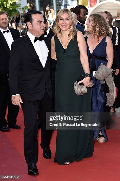 Of Renault Carlos Ghosn and his wife Carole attend "The Last Face" Premiere during the 69th annual Cannes Film Festival at the Palais des Festivals...