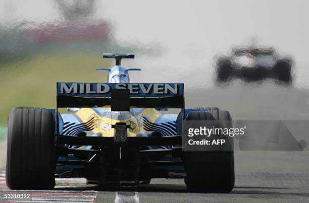 Renault is steered on the Hungaroring racetrack during the Hungarish Grand Prix, 31 July 2005 in Budapest, Hungary. According to European legislation...