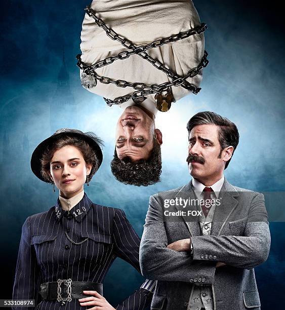Rebecca Liddiard, Michael Weston and Stephen Mangan in HOUDINI & DOYLE premiering Monday, May 2 .