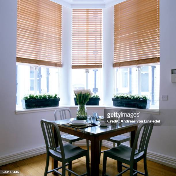 london apartment with original panelling - blinds 個照片及圖片檔