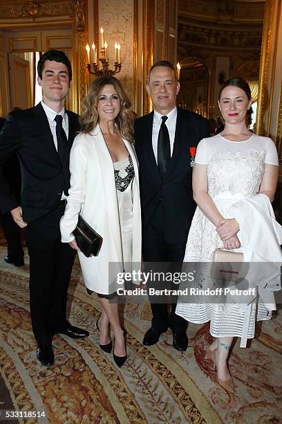 Actor Tom Hanks, his wife actress Rita Wilson, their son Truman Theodore Hanks and Tom's daughter Elizabeth Ann Hanks attend Tom Hanks, Tom Brokaw &...