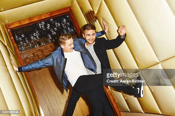 Duo Disclosure (Guy Lawrence and Howard Lawrence are photographed on October 17, 2015 at the Standard in New York City.