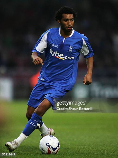 Jermaine Pennant of Birmingham City in action during the Pre-Season Friendly match between Northampton Town and Birmingham City at Sixfields on July...