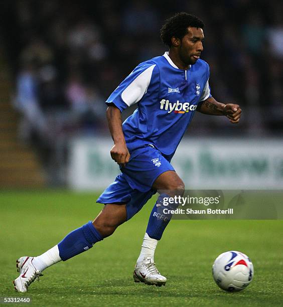 Jermaine Pennant of Birmingham City in action during the Pre-Season Friendly match between Northampton Town and Birmingham City at Sixfields on July...