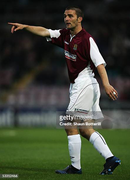 David Rowson of Northampton Town in action during the Pre-Season Friendly match between Northampton Town and Birmingham City at Sixfields on July 27,...