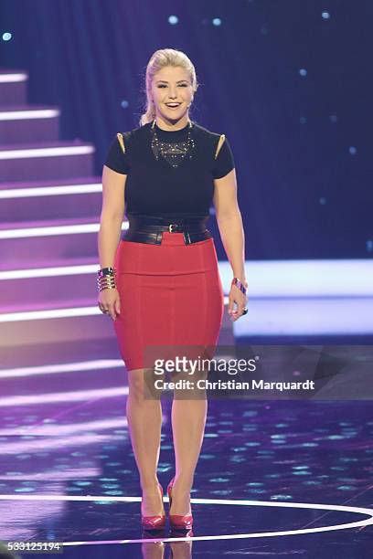 Beatrice Egli performs on stage during the taping of the tv show 'Beatrice Egli - Die grosse Show der Traeume' on May 20, 2016 in Berlin, Germany....