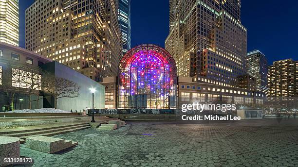 north cove at battery park city (new york) - world financial center new york city stock pictures, royalty-free photos & images