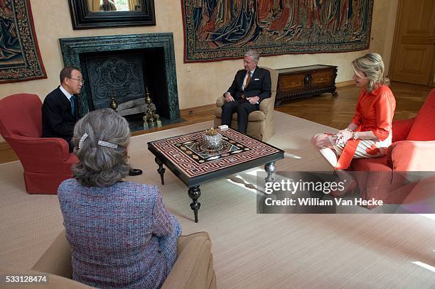 - Le Roi et la Reine reçoivent Ban Ki-moon, Secrétaire général des Nations Unies, et son épouse au Palais de Bruxelles - De Koning en de Koningin...