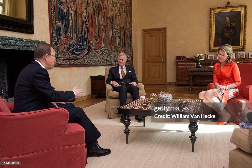 The Sovereigns meet Ban Ki-moon, Secretary-general of the United Nations