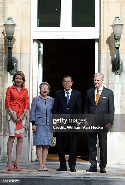 - Le Roi et la Reine reçoivent Ban Ki-moon, Secrétaire général des Nations Unies, et son épouse au Palais de Bruxelles - De Koning en de Koningin...