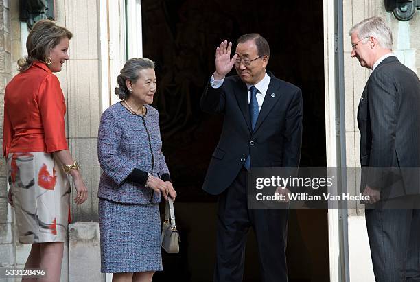 - Le Roi et la Reine reçoivent Ban Ki-moon, Secrétaire général des Nations Unies, et son épouse au Palais de Bruxelles - De Koning en de Koningin...