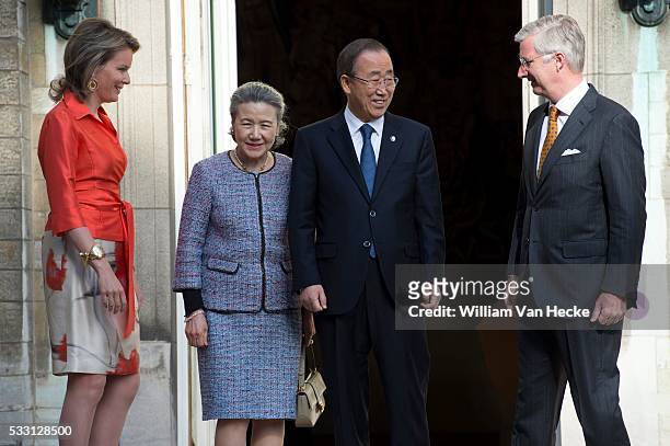 - Le Roi et la Reine reçoivent Ban Ki-moon, Secrétaire général des Nations Unies, et son épouse au Palais de Bruxelles - De Koning en de Koningin...