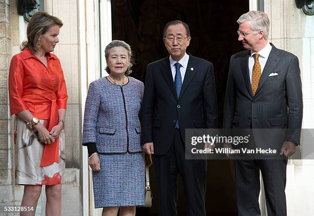 - Le Roi et la Reine reçoivent Ban Ki-moon, Secrétaire général des Nations Unies, et son épouse au Palais de Bruxelles - De Koning en de Koningin...