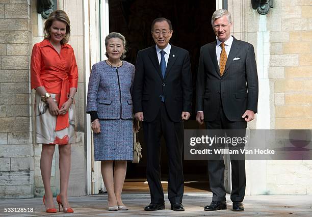 - Le Roi et la Reine reçoivent Ban Ki-moon, Secrétaire général des Nations Unies, et son épouse au Palais de Bruxelles - De Koning en de Koningin...