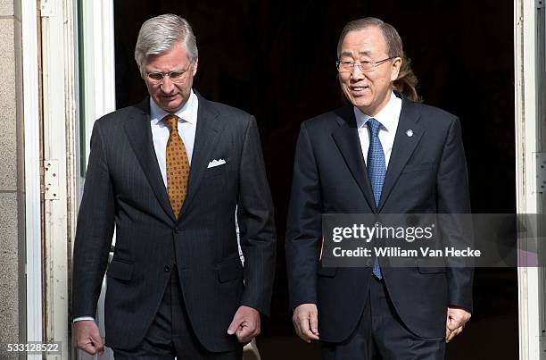 - Le Roi et la Reine reçoivent Ban Ki-moon, Secrétaire général des Nations Unies, et son épouse au Palais de Bruxelles - De Koning en de Koningin...