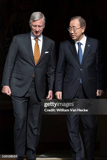 - Le Roi et la Reine reçoivent Ban Ki-moon, Secrétaire général des Nations Unies, et son épouse au Palais de Bruxelles - De Koning en de Koningin...