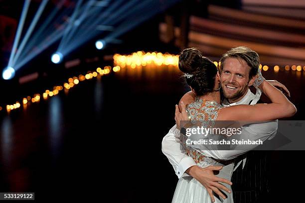 Julius Brink and Ekaterina Leonova perform on stage during the 10th show of the television competition 'Let's Dance' at Coloneum on May 20, 2016 in...