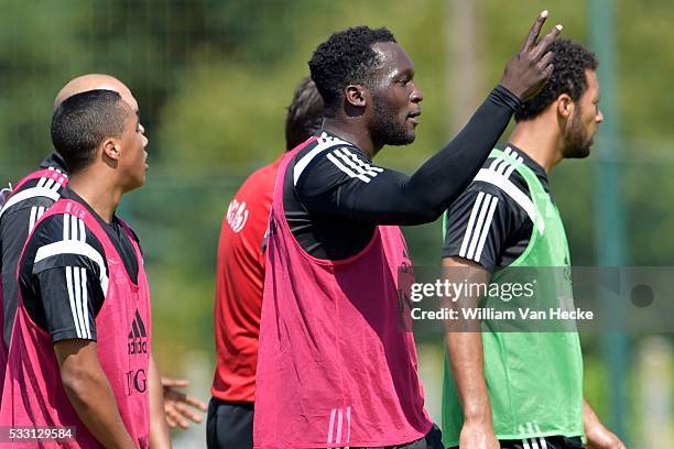 Lukaku Romelu of Everton FC pictured during a training session of the National Soccer Team of Belgium as part of the training camp prior to the...