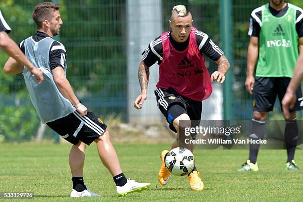 Nainggolan Radja of AS Roma in action during a training session of the National Soccer Team of Belgium as part of the training camp prior to the...