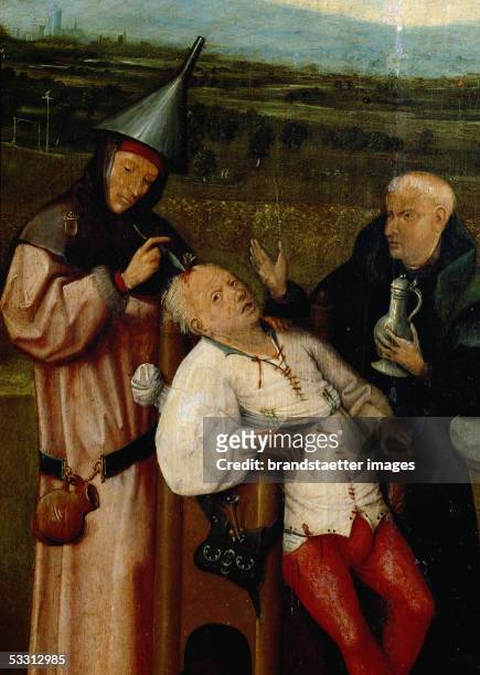 The Cure of Folly. Extraction of the Stone of Fools. Detail. Oil on wood. [Das Steinschneiden. Oel/Holz. Detail.]