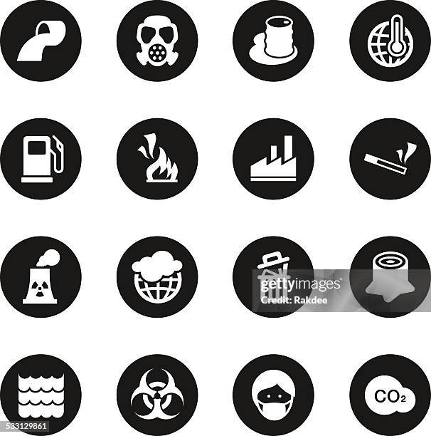 umweltverschmutzung-icons-schwarz-serie circle - water treatment stock-grafiken, -clipart, -cartoons und -symbole
