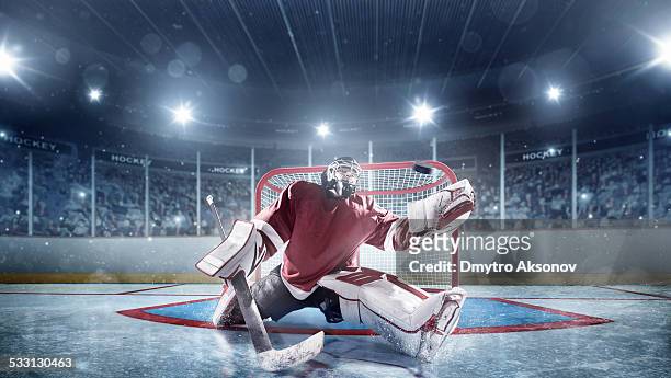ice hockey goalie - hockey player stock pictures, royalty-free photos & images