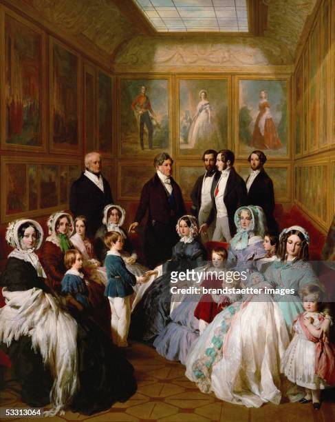 Queen Victoria and Prince Albert as guests of King Louis Philippe at the Chateau d'Eu in 1845. Oil 7 x 177,8 cm. Windsor Castle, Windsor, Great...